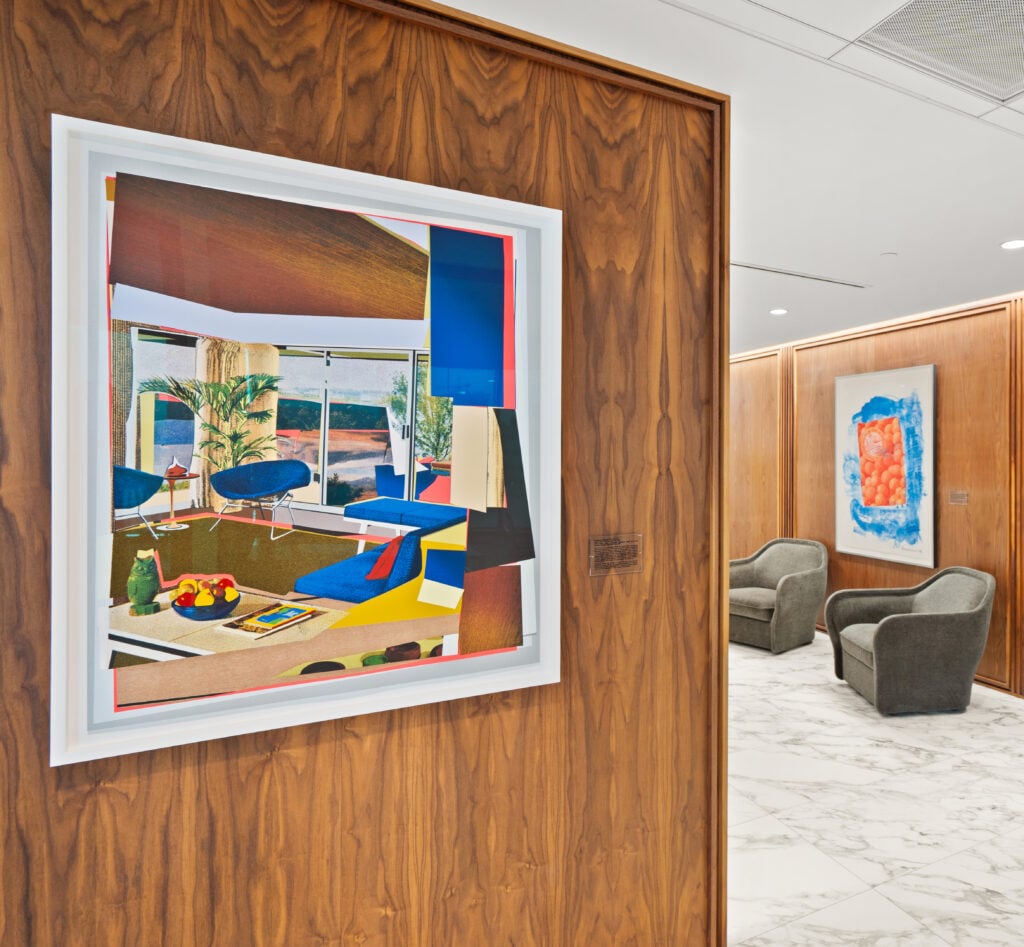Mickalene Thomas (left) and Robert Rauschenberg (right)
